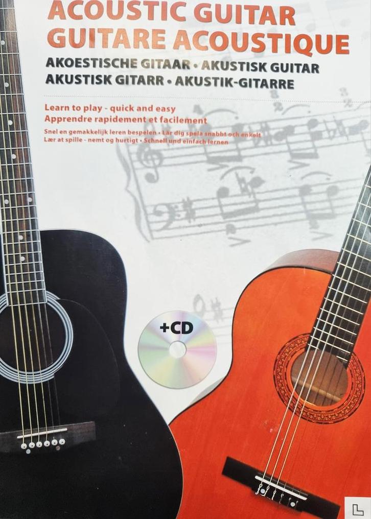 Akoestische Gitaar Lesmethode + CD - Nieuwstaat, Muziek en Instrumenten, Bladmuziek, Zo goed als nieuw, Les of Cursus, Populair