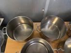 Set rvs horeca pannen Ø40 cm – inductie  – ca. 25/30 liter, Inductieplaat, Zo goed als nieuw, Rvs, Ophalen
