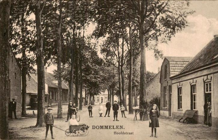 Dommelen - Hoofdstraat, Verzamelen, Ansichtkaarten | Nederland, Gelopen, Noord-Brabant, Voor 1920, Ophalen of Verzenden