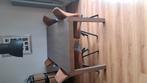 Eettafel eiken met rvs 2mx1m, Huis en Inrichting, Tafels | Eettafels, Ophalen, Gebruikt, 100 tot 150 cm, Eikenhout
