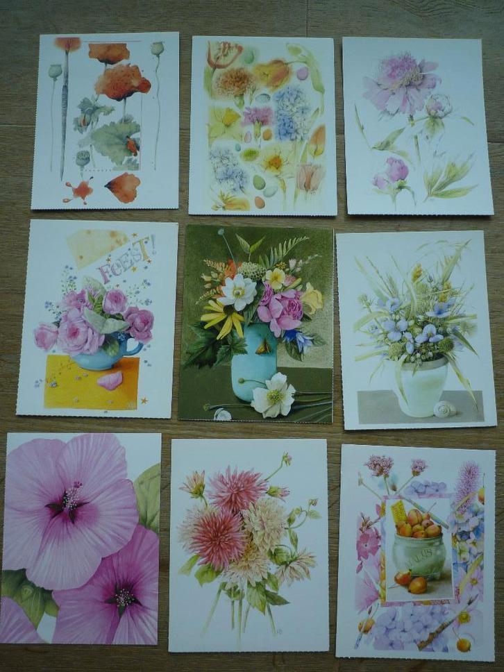 Bloemen pioenroos klaproos insecten tulpen Marjolein Bastin, Verzamelen, Ansichtkaarten | Themakaarten, Voor 1920, Overige thema's