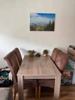 Eetkamertafel 120x80 plus 4 eetkamerstoelen, Ophalen, Gebruikt