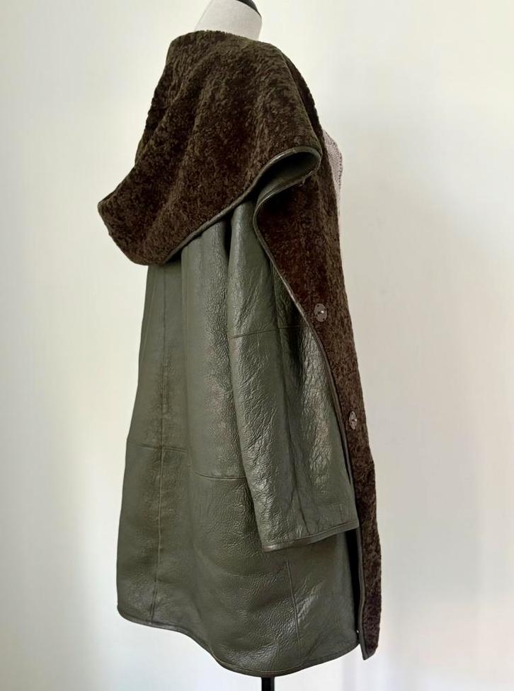 Arma 40/42 twv 945,- echte leer/ bont luxe lammy coat, caban, Kleding | Dames, Jassen | Winter, Zo goed als nieuw, Maat 38/40 (M)