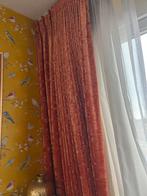 Velours velvet gordijnen oranje, Ophalen, 100 tot 150 cm, Bruin, 200 cm of meer