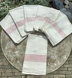 Antieke linnen mangeldoek roldoek monogram ES 107x43 (BT3), Ophalen of Verzenden, Gebruikt, Beige, Theedoek of Handdoek