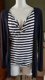 Rozu Ro-Zu blauwe 2 delen look top vest M 38 40 Gratis Verz., Kleding | Dames, Maat 38/40 (M), Zo goed als nieuw, Rozu, Verzenden