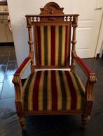 Antieke houten troonstoel neorenaissance, Antiek en Kunst, Ophalen