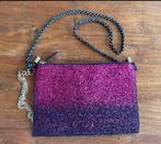 Glitter Clutch / Schoudertasje, Ophalen of Verzenden, Zo goed als nieuw, Paars, Schoudertasje