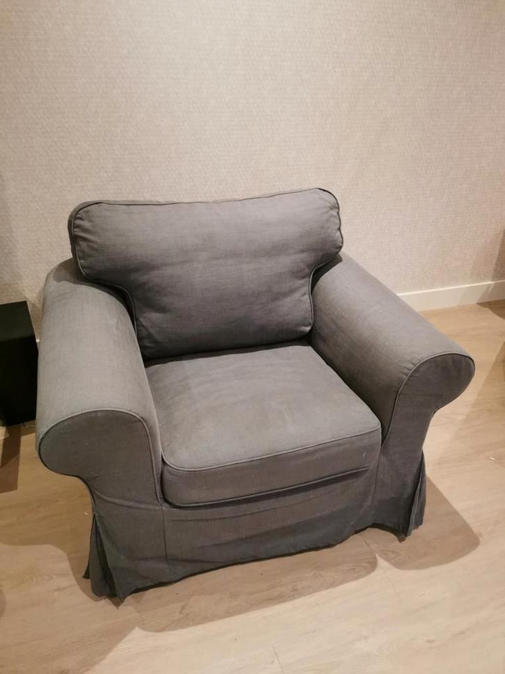 Ikea Ektorp fauteuil grijs - comfortabel en stijlvol!, Huis en Inrichting, Banken | Sofa's en Chaises Longues, Gebruikt, Eenpersoons