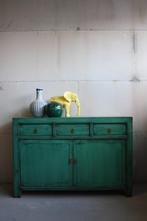 Oosters Dressoir Unieke Chinese Kast Mintgroen Vintage Style, Huis en Inrichting, Kasten | Ladekasten, 150 tot 200 cm, Nieuw, Ophalen of Verzenden