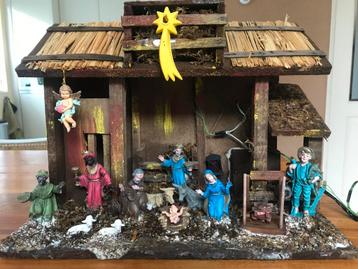 
Houten kerststal, ametingen 44 cm x 32 cm x 20 cm   beschikbaar voor biedingen