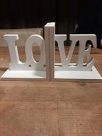 Boekensteunen wit hout, Ophalen of Verzenden, Zo goed als nieuw, Slot