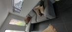 grijze zetel salon sofa chaise longue, Huis en Inrichting, Banken | Bankstellen, Ophalen, Gebruikt