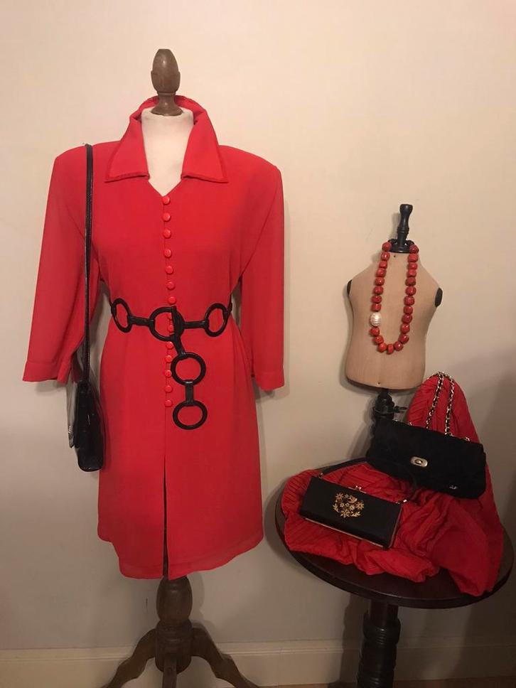EDGAR VOS VINTAGE DESIGN BLOUSE/TUNIEK RED, Kleding | Dames, Blouses en Tunieken, Nieuw, Maat 42/44 (L), Rood, Verzenden