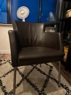 Vier donkerbruine kuistoelen, Huis en Inrichting, Stoelen, Ophalen, Bruin, Leer, Zo goed als nieuw