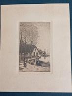Oskar Paul Matthes Ets Nederlands dorpsgezicht 1900-1910, Antiek en Kunst, Kunst | Etsen en Gravures, Verzenden