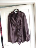 Zucchero zgan bruine roezelblouse lange mouw maat 44, Kleding | Dames, Ophalen of Verzenden, Zo goed als nieuw, Maat 42/44 (L)