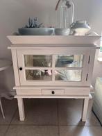 Brocant wit theekastje kast dienblad servieskastje drankkast, Ophalen, 50 tot 100 cm, Zo goed als nieuw, Minder dan 100 cm