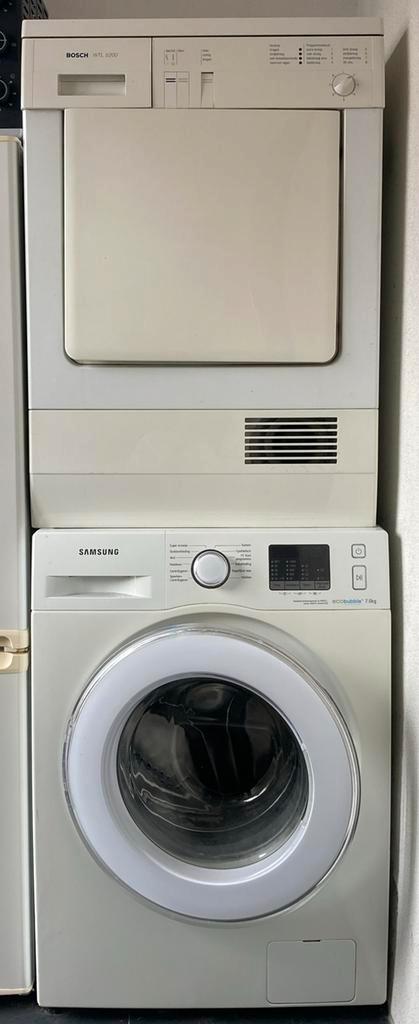 Samsung Ecobubble Wasmachine en Bosch WTL 5200 droger, Witgoed en Apparatuur, Was-droogcombinaties, Gebruikt, 6 tot 8 kg, 85 tot 90 cm