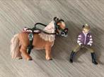 Schleich pony met ruiter kind en zadel, Ophalen of Verzenden, Zo goed als nieuw