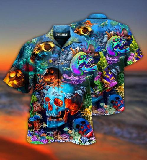 Doodskop overhemd (heren shirt skull hawaii zomer vissen), Kleding | Heren, Overhemden, Nieuw, Verzenden