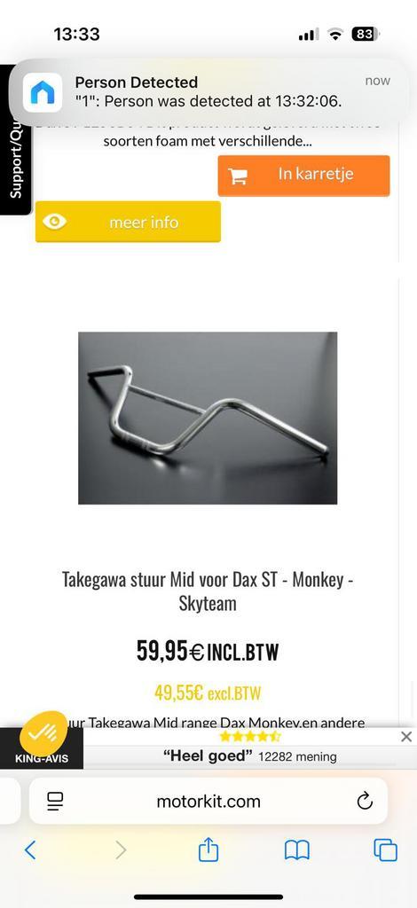 Stuur voot Dax ST - monkey - skyteam Takegawa, Motoren, Tuning en Styling, Ophalen of Verzenden