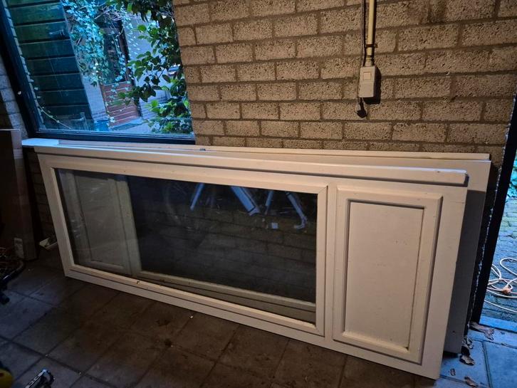 Dubbele openslaande houten deuren 244 x 95cm, Doe-het-zelf en Verbouw, Deuren en Horren, Gebruikt, Buitendeur, 215 cm of meer