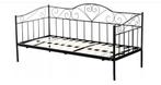 90 x 200 bed zwart metaal, Gebruikt, 90 cm, Eenpersoons, Zwart