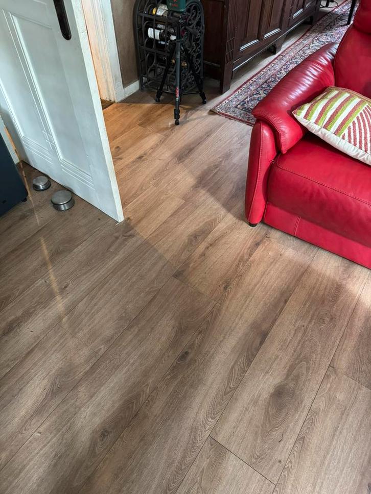 Kliklaminaat ca 38 m2, licht eiken, Huis en Inrichting, Stoffering | Vloerbedekking, Gebruikt, Laminaat, Overige kleuren, 25 tot 50 m²