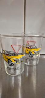 Set van 6 Glazen met Auto Prints - BMW, Opel, Ford, Ophalen of Verzenden, Gebruikt, Auto's