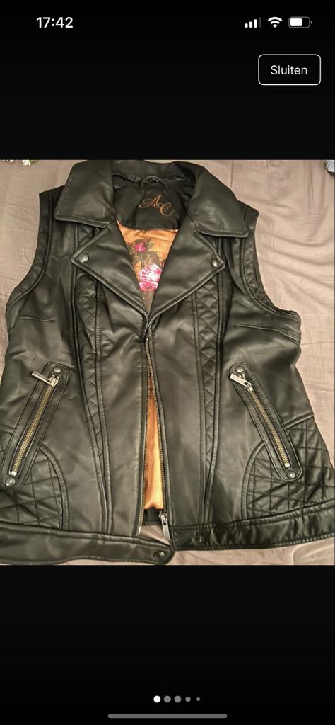 Arma Leren Bodywarmer Biker Style Maat 40, Maat 38/40 (M), Zwart, Arma, Ophalen of Verzenden