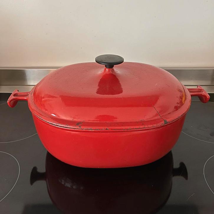 Le Creuset 'La Mama' braadpan, Enzo Mari, jaren 60, Huis en Inrichting, Keuken | Potten en Pannen, Gebruikt, Koekenpan of Braadpan