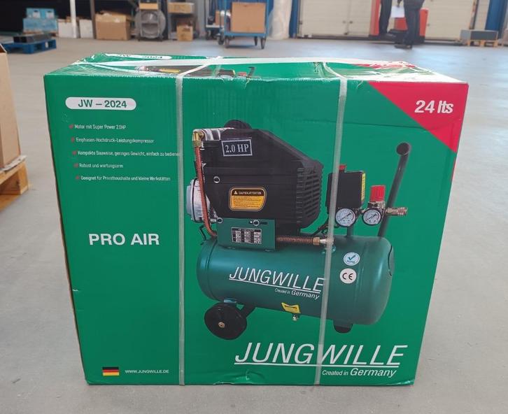 Jungwille luchtcompressor JW2024, Doe-het-zelf en Verbouw, Compressors, Nieuw, 6 tot 10 bar, Minder dan 25 liter, Minder dan 200 liter/min