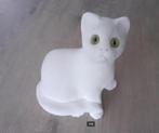 Witte kat beeldje met groene ogen, Verzamelen, Beelden en Beeldjes, Ophalen of Verzenden, Dier