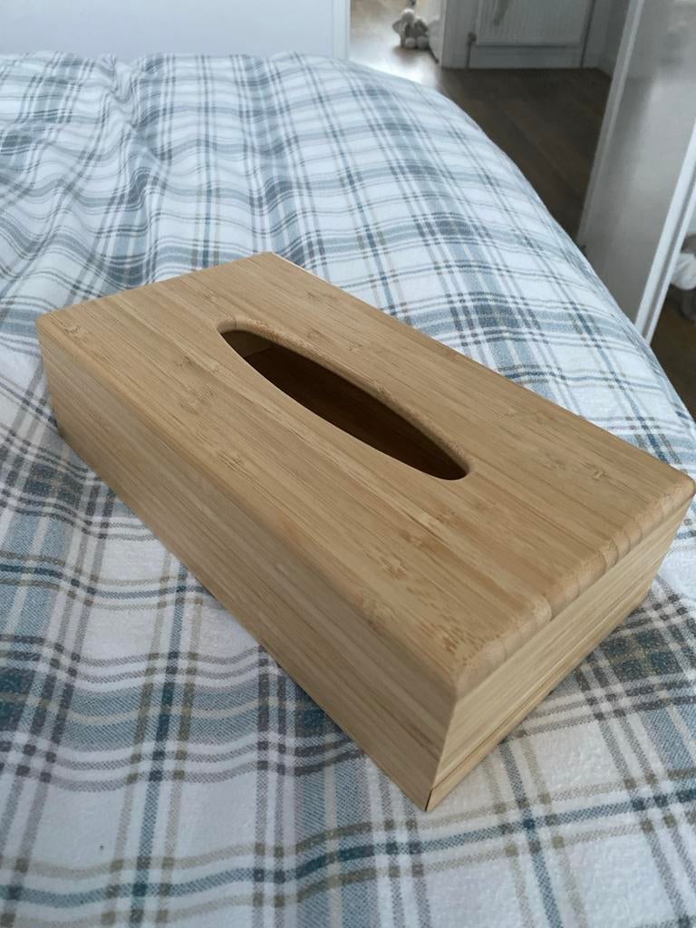 Houten Tissue Box, Beige, Ophalen of Verzenden, Zo goed als nieuw, Kaars