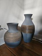 Leuke set vazen afgewerkt met riet/rotan/hout, Huis en Inrichting, Woonaccessoires | Vazen, Ophalen, Overige kleuren, Minder dan 50 cm