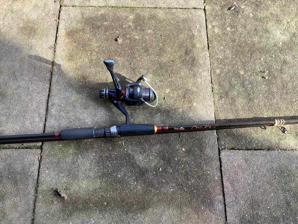 Spinhengel met Molen 3.30 m tot 6 gram. Alleen Ophalen, Ophalen, Zo goed als nieuw, Molen