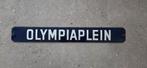 Emaille straatnaambord Olympiaplein Amsterdam, Ophalen of Verzenden, Gebruikt, Reclamebord