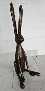 HAAS / ZITTEND / BRONZEN BEELD, Tuin en Terras, Tuinbeelden, Nieuw, Info@huisentuindecoratiemarie.nl, Dierenbeeld, Huis en tuin decoratie Marie