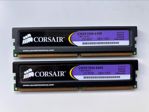 Corsair XMS2 CM2X1024-6400 DDR2, Computers en Software, RAM geheugen, Gebruikt, Desktop, 1 GB of minder, DDR2, Verzenden