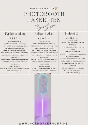 Photobooth huren met onbeperkt prints & gratis reiskosten! beschikbaar voor biedingen