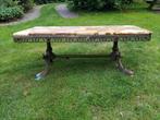 Salontafel met marmeren blad en koperen onderstel, Antiek en Kunst, Antiek | Meubels | Tafels, Ophalen of Verzenden