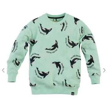 Z8  sweater Philo met all over print groen maat 140/146 nieu