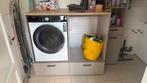 Wasmachine kast met hoge stande kast en wasmand, Huis en Inrichting, Ophalen, Minder dan 50 cm, Gebruikt, Grijs met houtkleur