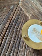 Vintage Speldenkussen met emaille rand, Ophalen of Verzenden