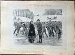 gravure 1880 Groot-Brittannië ijspret schaatsen, Ophalen of Verzenden