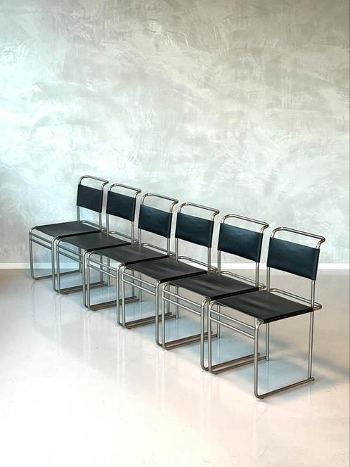 Tecta B40 eetkamerstoelen 6x Marcel Breuer design Bauhaus, Huis en Inrichting, Stoelen, Gebruikt, Vijf, Zes of meer stoelen, Leer