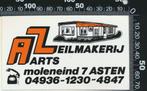 Sticker: Zeilmakerij Aartz - Asten, Overige typen, Ophalen of Verzenden, Zo goed als nieuw