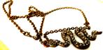 Vintage mooie grote messing cobra Snake slang ketting hanger, Overige kleuren, Verzenden, Zo goed als nieuw, Overige materialen