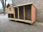 Konijnen  /kippen hok staat op wieltjes verijd baar, Ophalen, 110 cm of meer, Zo goed als nieuw, 90 cm of meer